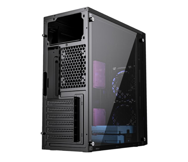 GEMBIRD Midi Tower Fornax M100B ATX niebiesie wentylatory Czarna CCC-FC-M100B - 1184605 - zdjęcie 7
